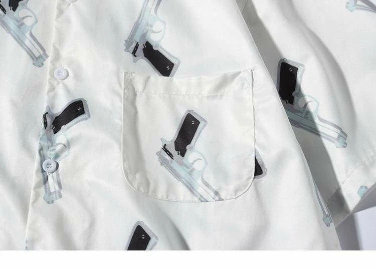 Deals ๐ Streetgarm Gun Print ๐ Shirt NEW ๐ 9 Streetgarm Gun Print Shirt NEW