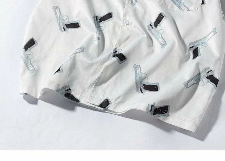 Deals ๐ Streetgarm Gun Print ๐ Shirt NEW ๐ 6 Streetgarm Gun Print Shirt NEW
