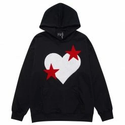Streetgarm NEW Heart And Star Embroidered Hoodie
