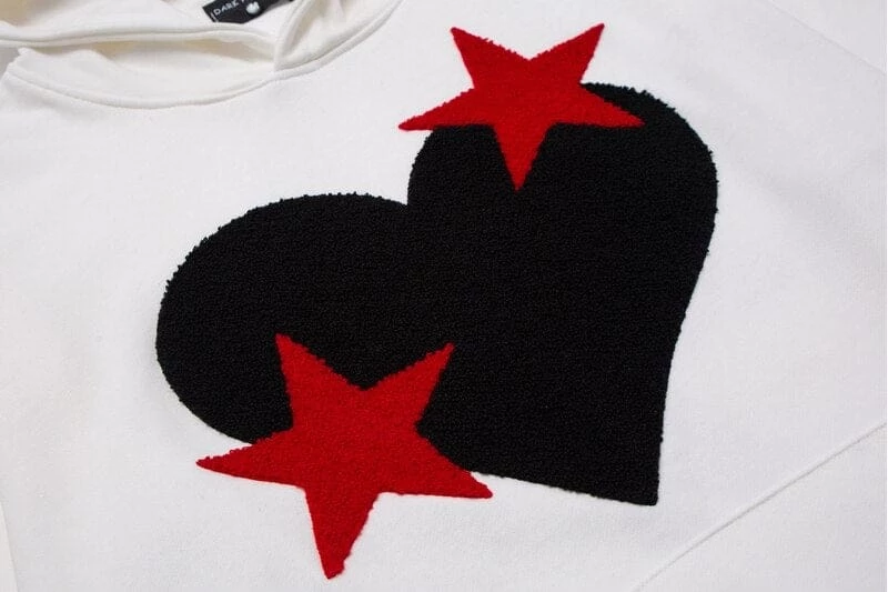 Buy ๐ Streetgarm NEW Heart And Star Embroidered Hoodie โจ 6 Streetgarm NEW Heart And Star Embroidered Hoodie