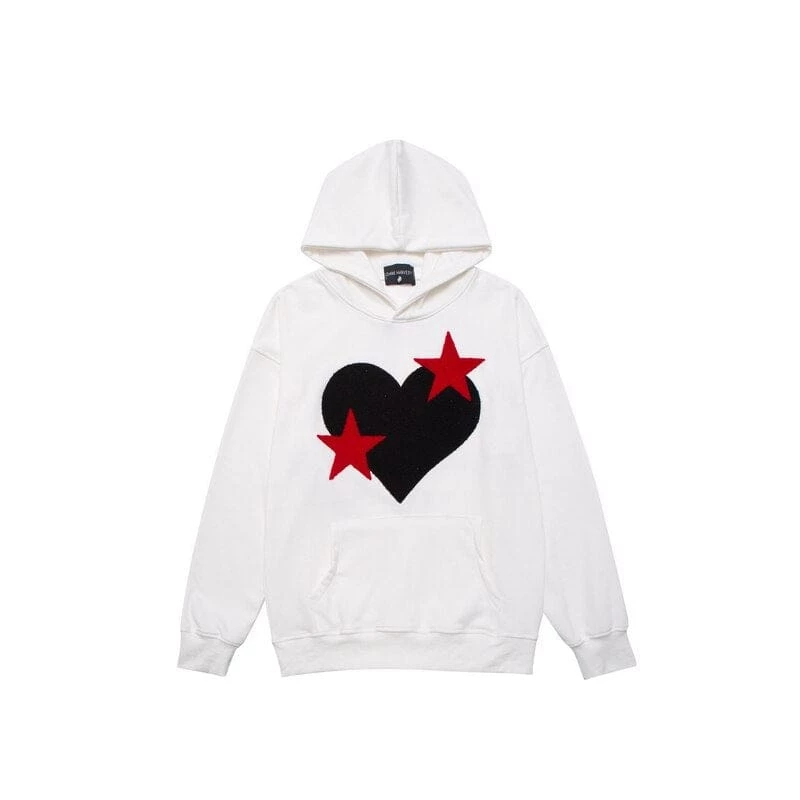 Buy ๐ Streetgarm NEW Heart And Star Embroidered Hoodie โจ 8 Streetgarm NEW Heart And Star Embroidered Hoodie