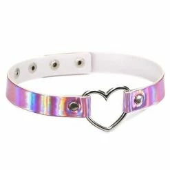Streetgarm Holographic Heart Choker NEW