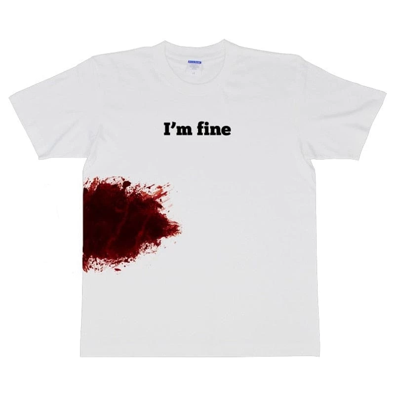 Coupon 🔔 Streetgarm NEW Im Fine Bleeding T-Shirt 😀 3 Streetgarm NEW Im Fine Bleeding T-Shirt