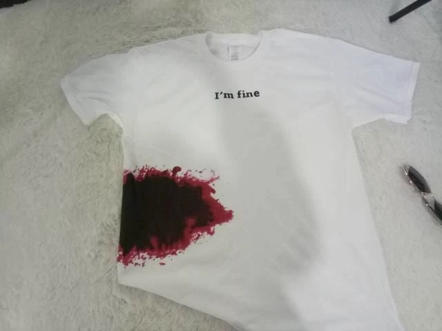 Coupon 🔔 Streetgarm NEW Im Fine Bleeding T-Shirt 😀 5 Streetgarm NEW Im Fine Bleeding T-Shirt