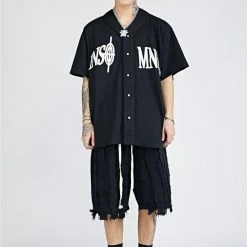 Streetgarm Insomnia Printed Baseball Shirt