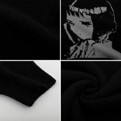 Streetgarm Japanese Anime Cartoon Print Knitted Sweater NEW
