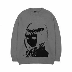 Streetgarm Japanese Anime Cartoon Print Knitted Sweater NEW