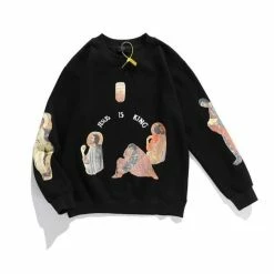 Streetgarm NEW Kanye West Jesus Is King Cross Crewneck - Black