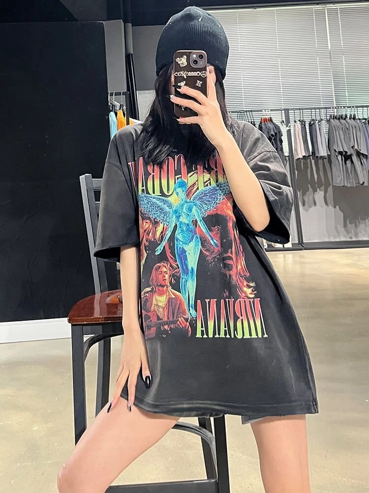 New ๐ Streetgarm Kurt Cobain Nirvana Washed T-Shirt ๐ฅฐ 4 Streetgarm Kurt Cobain Nirvana Washed T-Shirt