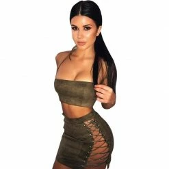 Streetgarm Lace Suede Two Piece