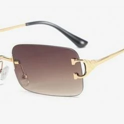Streetgarm Large Square Rimless Sunglasses