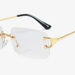 Streetgarm Large Square Rimless Sunglasses