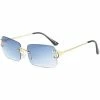 Streetgarm Large Square Rimless Sunglasses