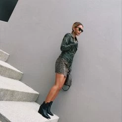 Streetgarm Leopard Print Denim Skirt NEW