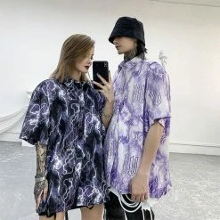 Streetgarm NEW Lightning Print Hawaiian Shirt