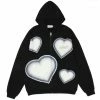 Best Sale ❤️ Streetgarm NEW Love Heart Print Zip Hoodie 😀 1 Streetgarm NEW Love Heart Print Zip Hoodie
