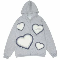 Streetgarm NEW Love Heart Print Zip Hoodie