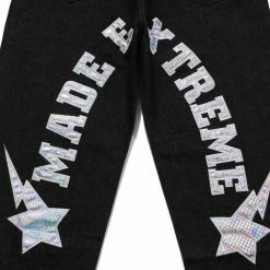 Best Sale ๐ Streetgarm Made Extreme Star Patchwork Black ๐ Jeans NEW โ 12 Streetgarm Made Extreme Star Patchwork Black Jeans NEW