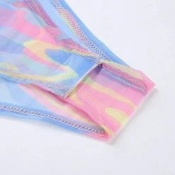 Streetgarm Marble High Neck Mesh Bodysuit NEW