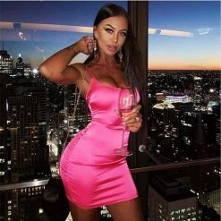 Cheap ⭐ Streetgarm NEW Neon Satin Mini 👗 Dress 🔔 23 Streetgarm NEW Neon Satin Mini Dress