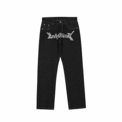 Streetgarm OhFuck Y2K Silver Print Denim Jeans NEW