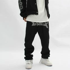 Streetgarm OhFuck Y2K Silver Print Denim Jeans NEW