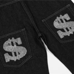Streetgarm OhFuck Y2K Silver Print Denim Jeans NEW