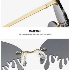 Streetgarm NEW Oval Rimless Drip Sunglasses