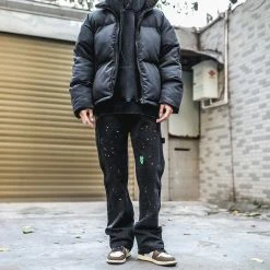 Streetgarm Painted Patchwork Straight Leg Jeans NEW