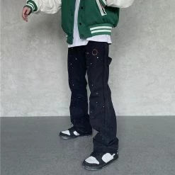 Streetgarm Painted Patchwork Straight Leg Jeans NEW