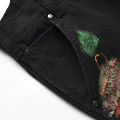 Streetgarm Painted Patchwork Straight Leg Jeans NEW