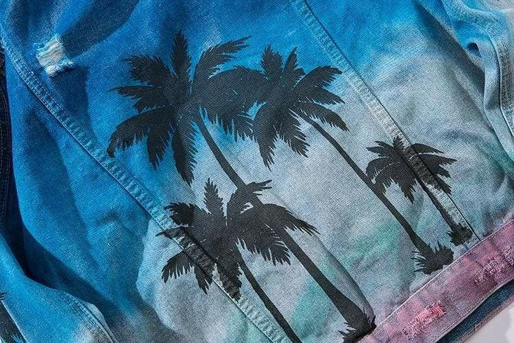 Brand new โ Streetgarm SALE Palm Tree Denim Jacket ๐ 8 Streetgarm SALE Palm Tree Denim Jacket