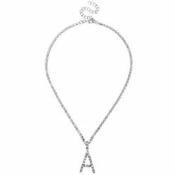 Streetgarm Personalised Diamond Initial Pendant Necklace NEW