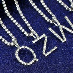 Streetgarm Personalised Diamond Initial Pendant Necklace NEW