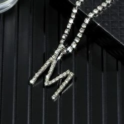 Streetgarm Personalised Diamond Initial Pendant Necklace NEW