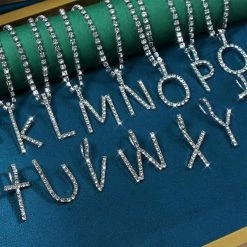 Streetgarm Personalised Diamond Initial Pendant Necklace NEW