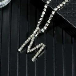 Streetgarm Personalised Diamond Initial Pendant Necklace NEW