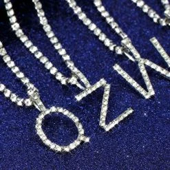 Streetgarm Personalised Diamond Initial Pendant Necklace NEW