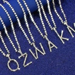 Streetgarm Personalised Diamond Initial Pendant Necklace NEW