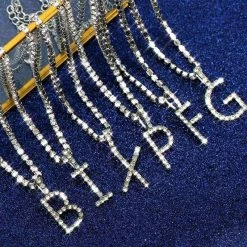 Streetgarm Personalised Diamond Initial Pendant Necklace NEW