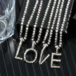 Streetgarm Personalised Diamond Initial Pendant Necklace NEW