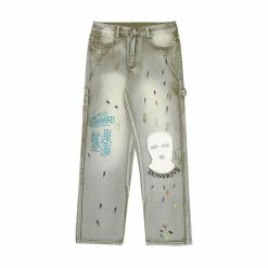 Streetgarm NEW Ski Mask Patch Embroidered Jeans