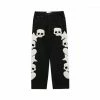 Streetgarm Skull And Five Stars Embroidered Jeans