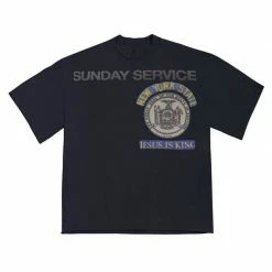 Streetgarm Sunday Service New York Jesus Is King T Shirt - Navy
