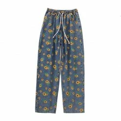Streetgarm NEW Sunflower Graphic Printed Jeans