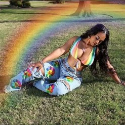 Streetgarm NEW Takashi Murakami Distressed Jeans