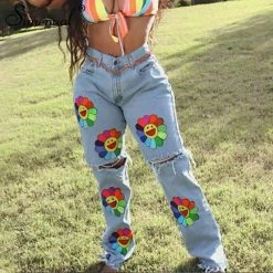 Streetgarm NEW Takashi Murakami Distressed Jeans