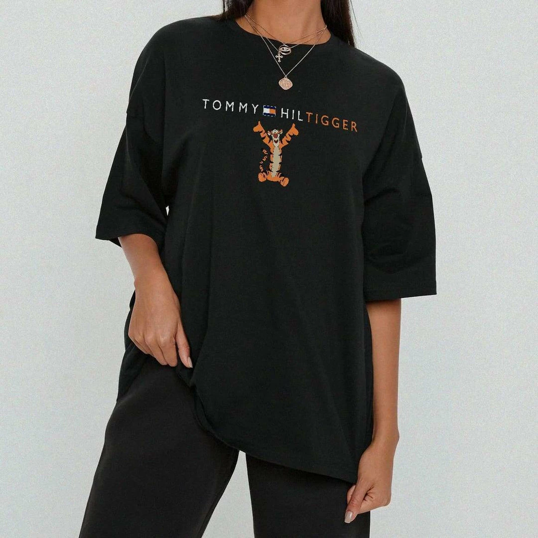 Top 10 🤩 Streetgarm NEW Tommy Hiltigger Tee - Black 😉 4 Streetgarm NEW Tommy Hiltigger Tee - Black