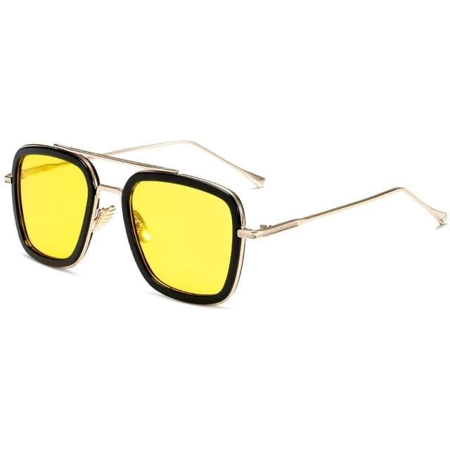 Wholesale π Streetgarm NEW Tony Stark Pilot Square Metal π Sunglasses 𧨠19 Streetgarm NEW Tony Stark Pilot Square Metal Sunglasses