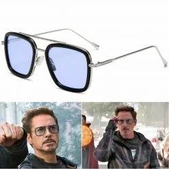 Streetgarm NEW Tony Stark Pilot Square Metal Sunglasses